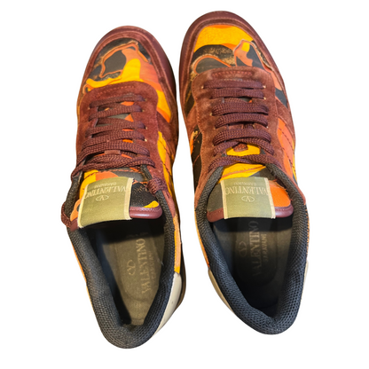 Valentino RockRunner Camo Sneaker (Red & Orange)