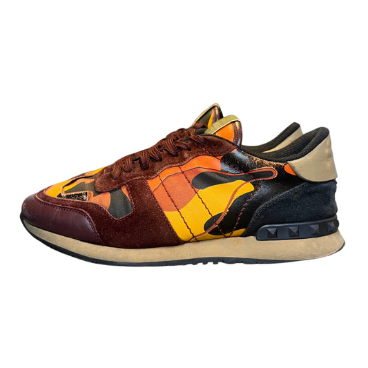 Valentino RockRunner Camo Sneaker (Red & Orange)