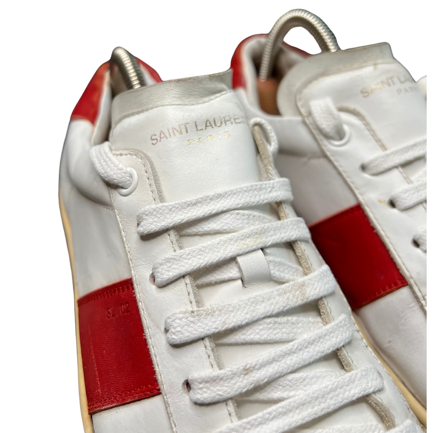 Saint Laurent's SL 0/2 Sneakers (White/Red)