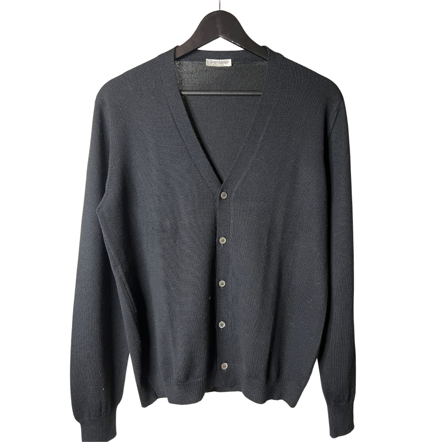 Gran Sasso 100% Wool Cardigan (Black)