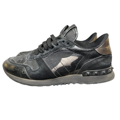 Valentino Camouflage Rockrunner Sneaker (Black)